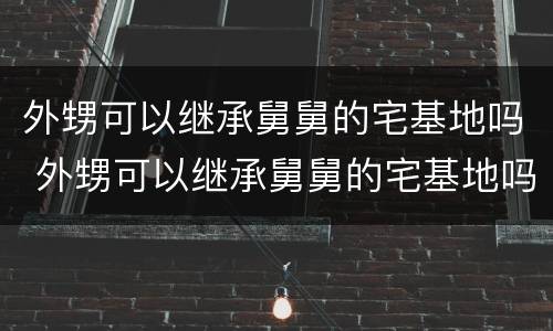 外甥可以继承舅舅的宅基地吗 外甥可以继承舅舅的宅基地吗