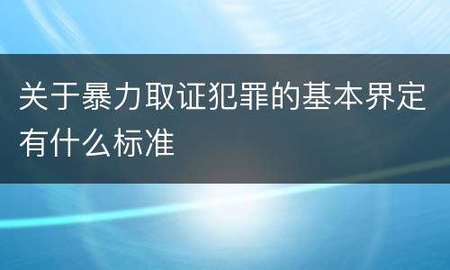 关于暴力取证犯罪的基本界定有什么标准