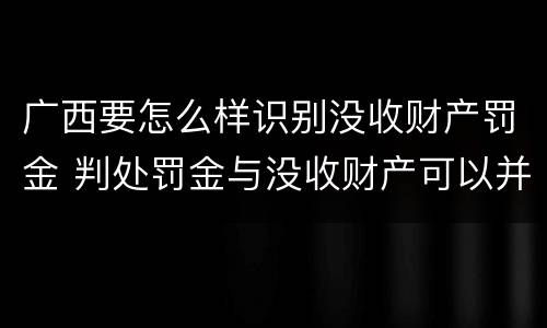 广西要怎么样识别没收财产罚金 判处罚金与没收财产可以并罚吗