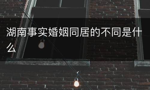 湖南事实婚姻同居的不同是什么