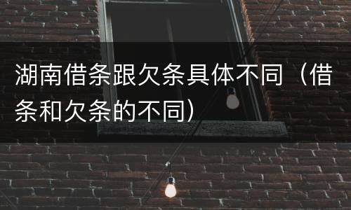 湖南借条跟欠条具体不同（借条和欠条的不同）