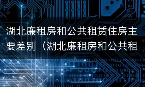 湖北廉租房和公共租赁住房主要差别（湖北廉租房和公共租赁住房主要差别是什么）
