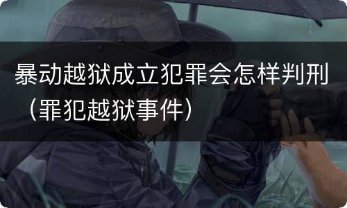 暴动越狱成立犯罪会怎样判刑（罪犯越狱事件）