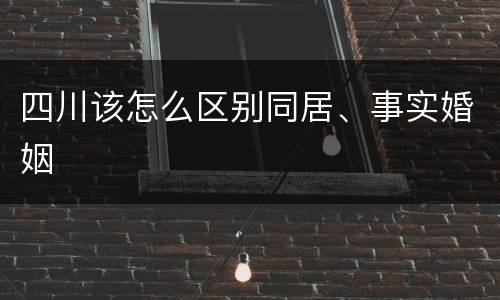四川该怎么区别同居、事实婚姻