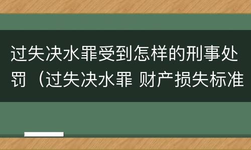过失决水罪受到怎样的刑事处罚（过失决水罪 财产损失标准）