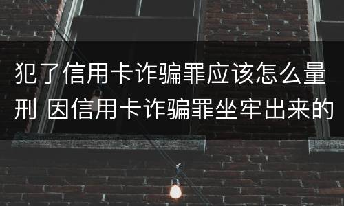 犯了信用卡诈骗罪应该怎么量刑 因信用卡诈骗罪坐牢出来的人怎么样了