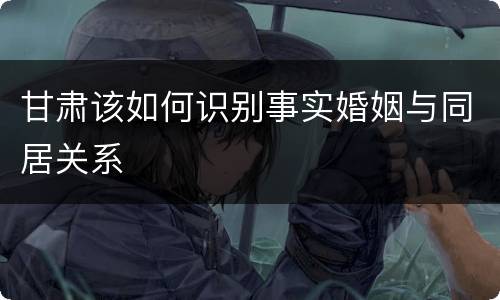 甘肃该如何识别事实婚姻与同居关系