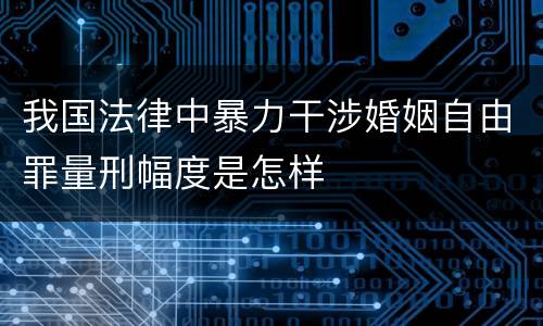 我国法律中暴力干涉婚姻自由罪量刑幅度是怎样