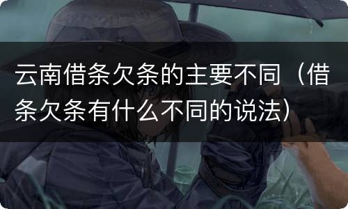 云南借条欠条的主要不同（借条欠条有什么不同的说法）