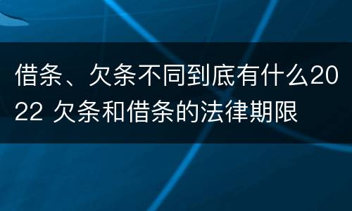 借条、欠条不同到底有什么2022 欠条和借条的法律期限