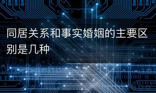 同居关系和事实婚姻的主要区别是几种