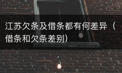 江苏欠条及借条都有何差异（借条和欠条差别）
