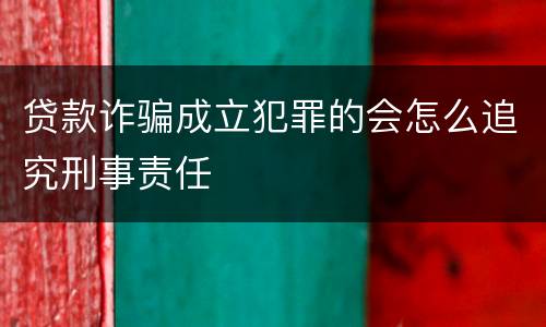 贷款诈骗成立犯罪的会怎么追究刑事责任