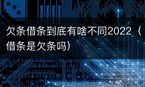欠条借条到底有啥不同2022（借条是欠条吗）