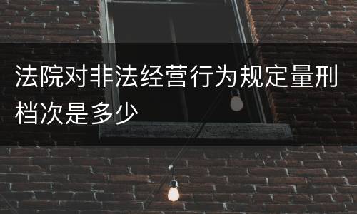 法院对非法经营行为规定量刑档次是多少