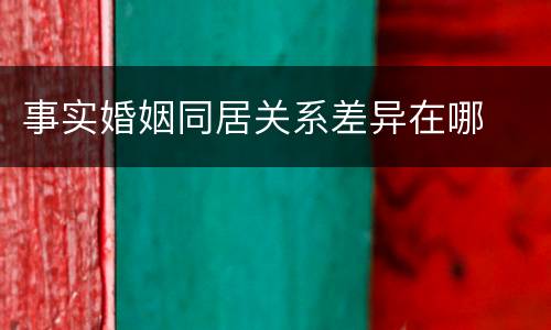 事实婚姻同居关系差异在哪