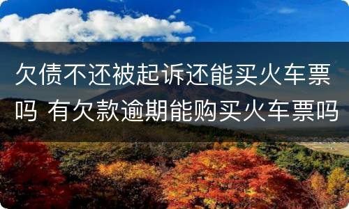 欠债不还被起诉还能买火车票吗 有欠款逾期能购买火车票吗?