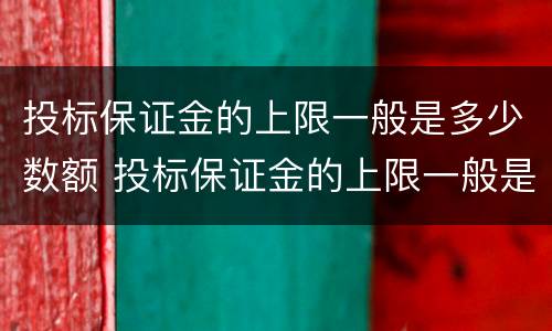 投标保证金的上限一般是多少数额 投标保证金的上限一般是多少数额以上
