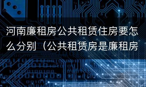 河南廉租房公共租赁住房要怎么分别（公共租赁房是廉租房吗）