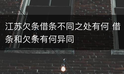 江苏欠条借条不同之处有何 借条和欠条有何异同