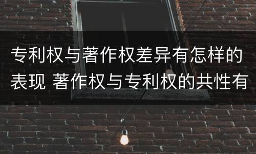 专利权与著作权差异有怎样的表现 著作权与专利权的共性有