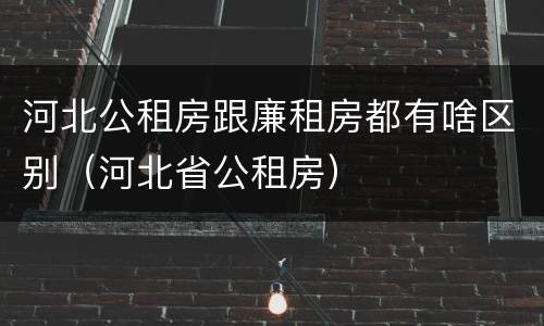 河北公租房跟廉租房都有啥区别（河北省公租房）