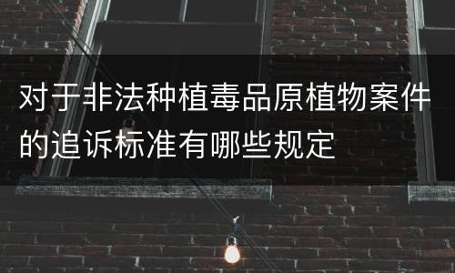 对于非法种植毒品原植物案件的追诉标准有哪些规定