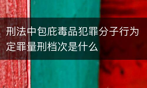 刑法中包庇毒品犯罪分子行为定罪量刑档次是什么