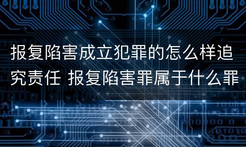 报复陷害成立犯罪的怎么样追究责任 报复陷害罪属于什么罪