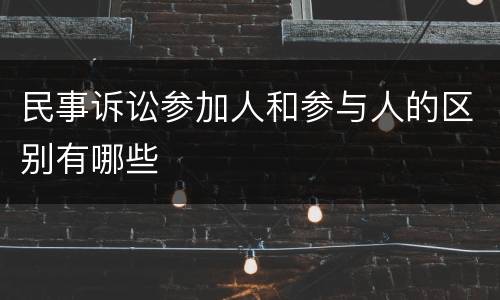 民事诉讼参加人和参与人的区别有哪些