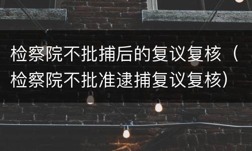 检察院不批捕后的复议复核（检察院不批准逮捕复议复核）