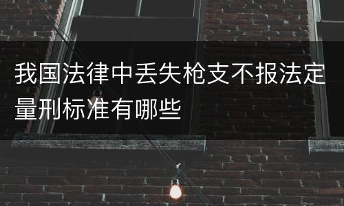 我国法律中丢失枪支不报法定量刑标准有哪些
