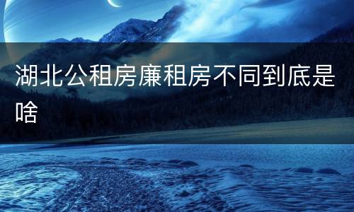 湖北公租房廉租房不同到底是啥