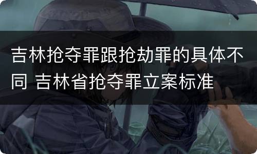 吉林抢夺罪跟抢劫罪的具体不同 吉林省抢夺罪立案标准