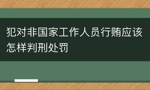 犯对非国家工作人员行贿应该怎样判刑处罚