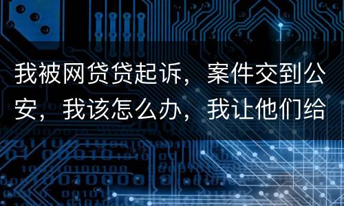 我被网贷贷起诉，案件交到公安，我该怎么办，我让他们给我的亲人道歉