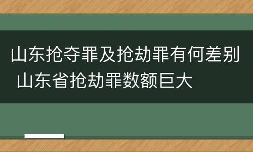 山东抢夺罪及抢劫罪有何差别 山东省抢劫罪数额巨大