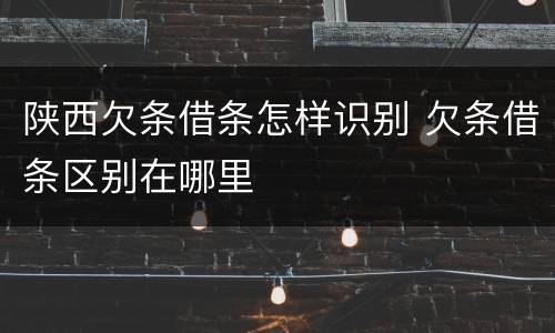 陕西欠条借条怎样识别 欠条借条区别在哪里