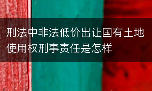 刑法中非法低价出让国有土地使用权刑事责任是怎样