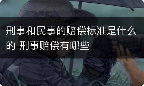 刑事和民事的赔偿标准是什么的 刑事赔偿有哪些