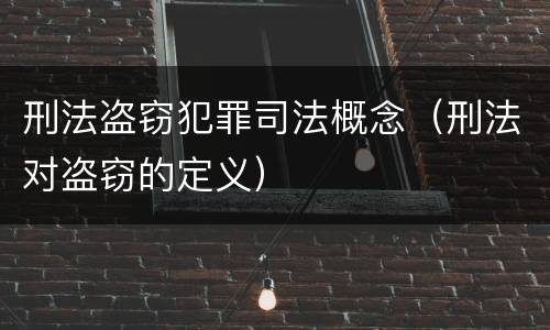 刑法盗窃犯罪司法概念（刑法对盗窃的定义）
