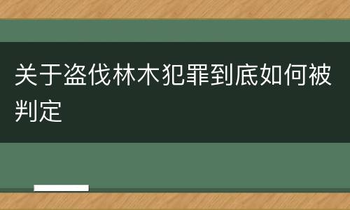 关于盗伐林木犯罪到底如何被判定