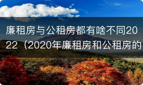 廉租房与公租房都有啥不同2022（2020年廉租房和公租房的区别）