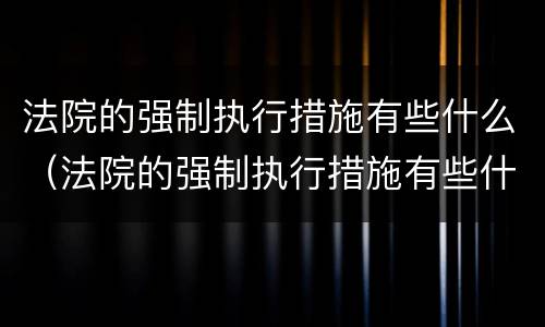 法院的强制执行措施有些什么（法院的强制执行措施有些什么规定）