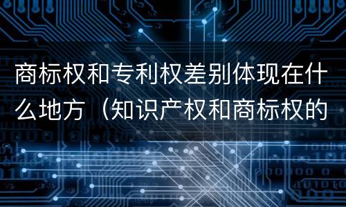 商标权和专利权差别体现在什么地方（知识产权和商标权的区别）