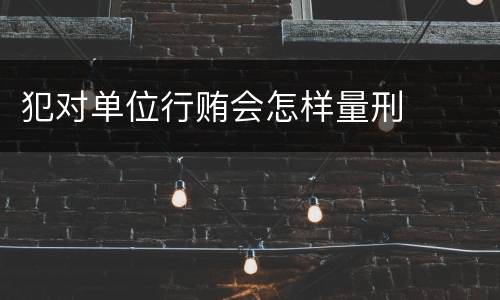 犯对单位行贿会怎样量刑