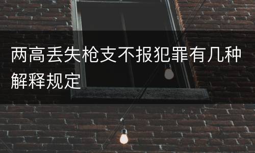 两高丢失枪支不报犯罪有几种解释规定