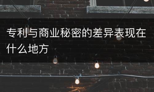 专利与商业秘密的差异表现在什么地方