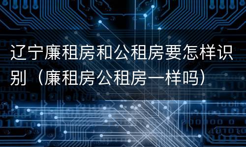 辽宁廉租房和公租房要怎样识别（廉租房公租房一样吗）