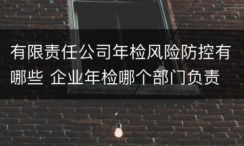 有限责任公司年检风险防控有哪些 企业年检哪个部门负责